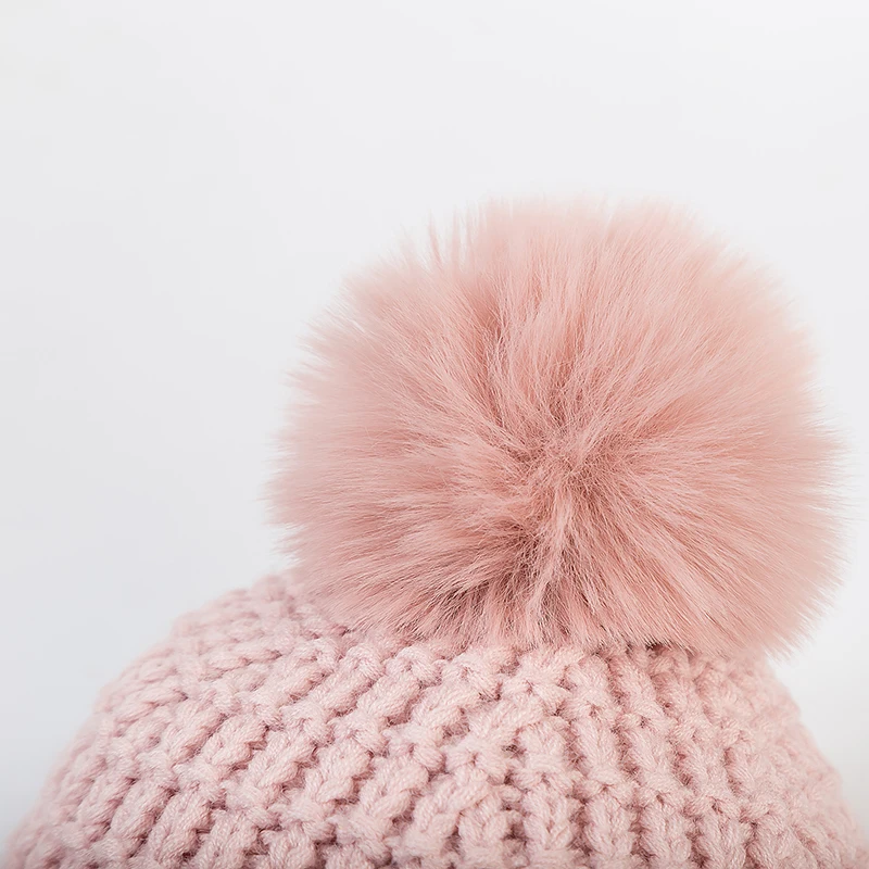 Сезон осень-зима 1 шапки для девочек шерстяные с помпоном медведей маленьких