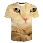 Детская футболка с 3D-принтом мультяшного кота для игр, уличная одежда унисекс с круглым вырезом для мальчиков и девочек, футболка с коротким рукавом в стиле Харадзюку, Новинка лета 2021