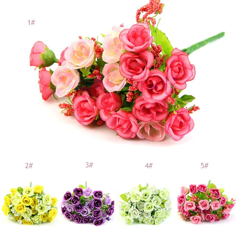 

Multi-Color Artificial Flowers Fake Plants Wedding Party Decoration Mother'S Day Home Decoration Artificial Rose Flowers 2022