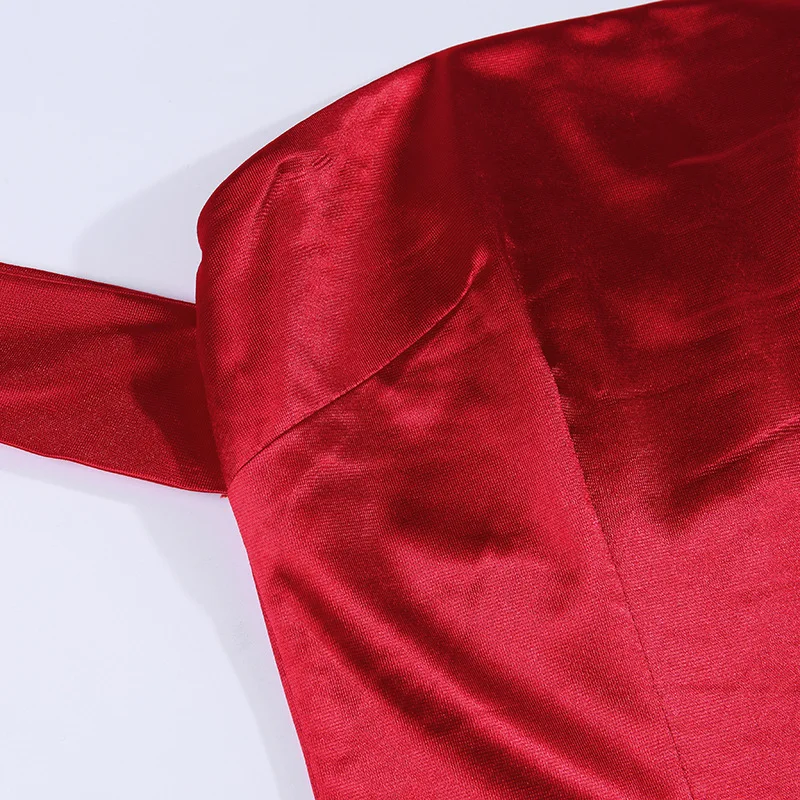 2019 New Slim Fit Backpack Hip Skirt Dress Female Satin Word Shoulder Lace European And American Fashion Temperament | Женская одежда