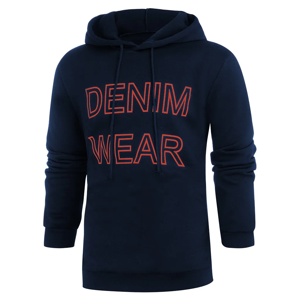 

Letter Print Men hoodies winter Sweatshirt tops hooded pullovers Casual streetwear d91101
