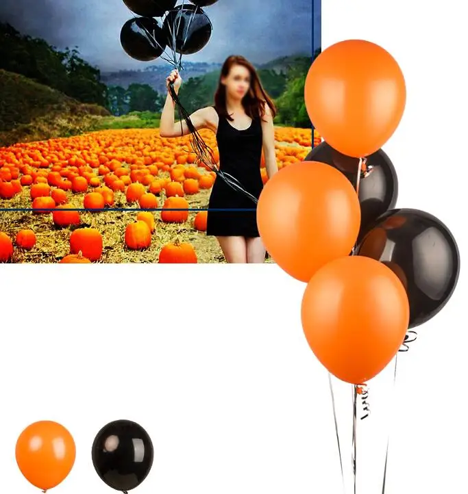 Black Orange 20 шт./лот мяты зеленые шары или белый латексный шар 10 дюймов Тиффани синие вечерние принадлежности свадебное событие Вечеринка День Рождения Декор - Цвет: Black Orange