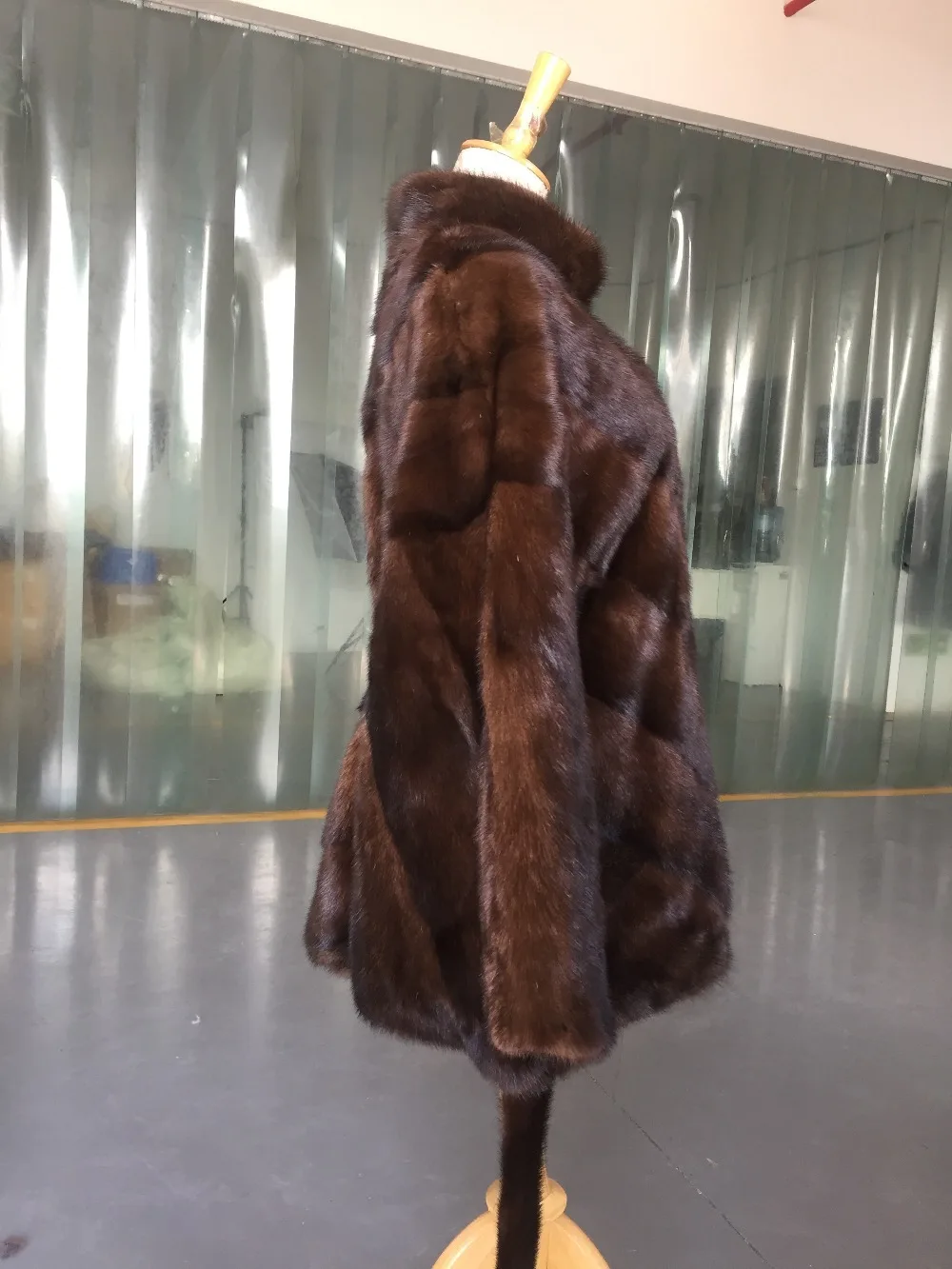Tatyana Furclub, норковая шуба, тип летучей мыши, настоящая норковая шуба для женщин, кофе, тонкая норковая шуба, натуральная кожа, зимний теплый мех