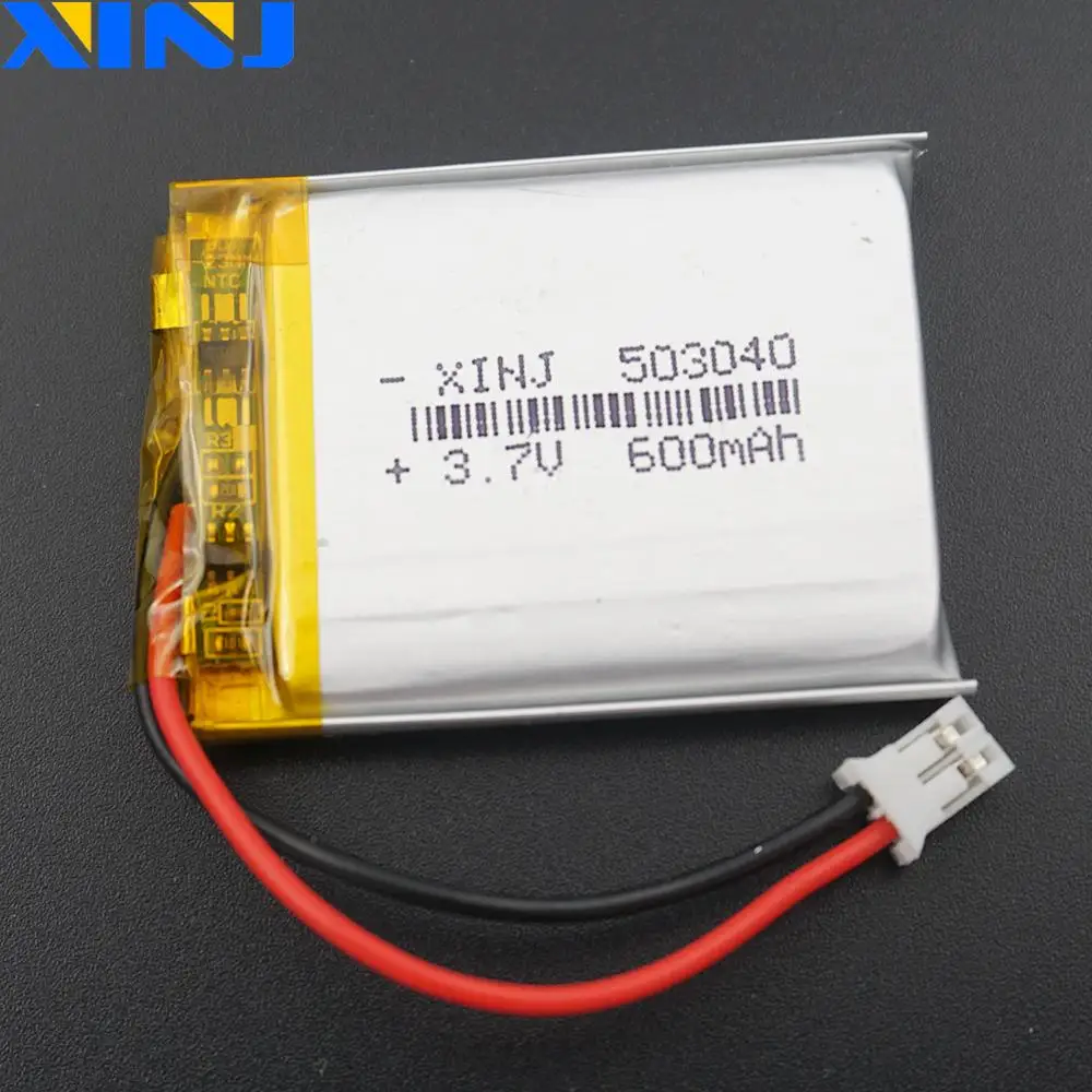 

3.7V 600 mAh 2.22Wh 503040 Polymer LiPo Li Battery JST-PH 2pin 2.0 For GPS Sat Nav Car Camera Driving Recorder Bluetooth Speaker
