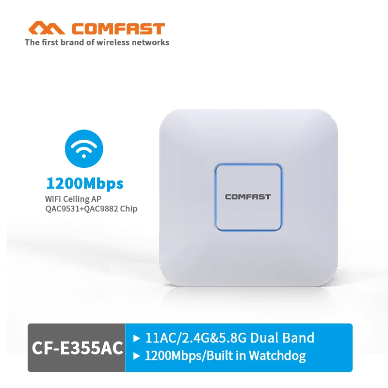 COMFAST Wave 2 MU MIMO 1200 Мбит/с беспроводной Потолочный AP Wi Fi роутер 802.11ac/b/g/n 48В POE внутри