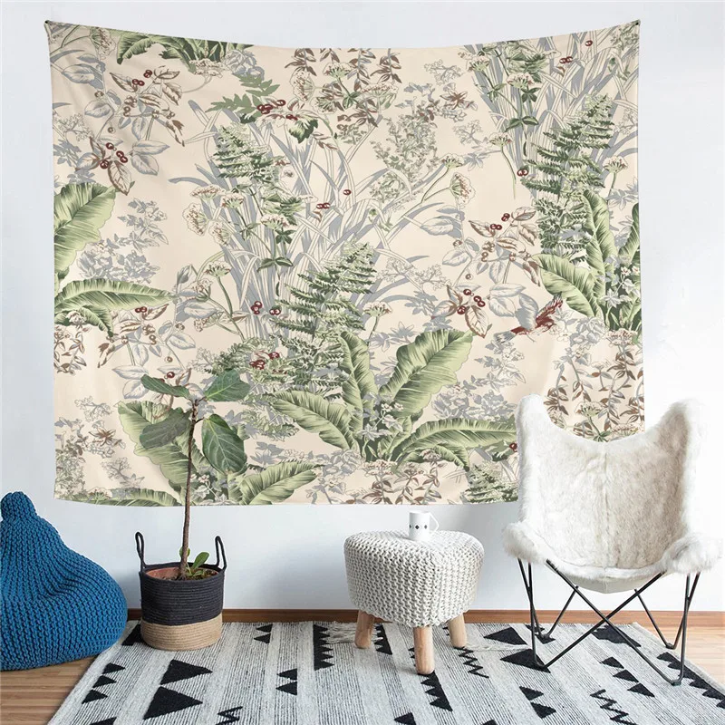 

Elegant Flowers Printed Living Room Decoration Wall Hanging Tapestry Yoga Mat Rug Home Decor Art