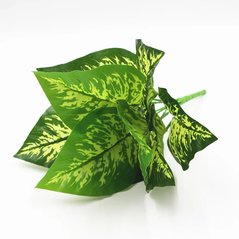 9 fork Artificial Plant Flower with Leaf Plastic Green Grass Tree Fake Foliage Bush for Home Wedding Party Decor | Дом и сад