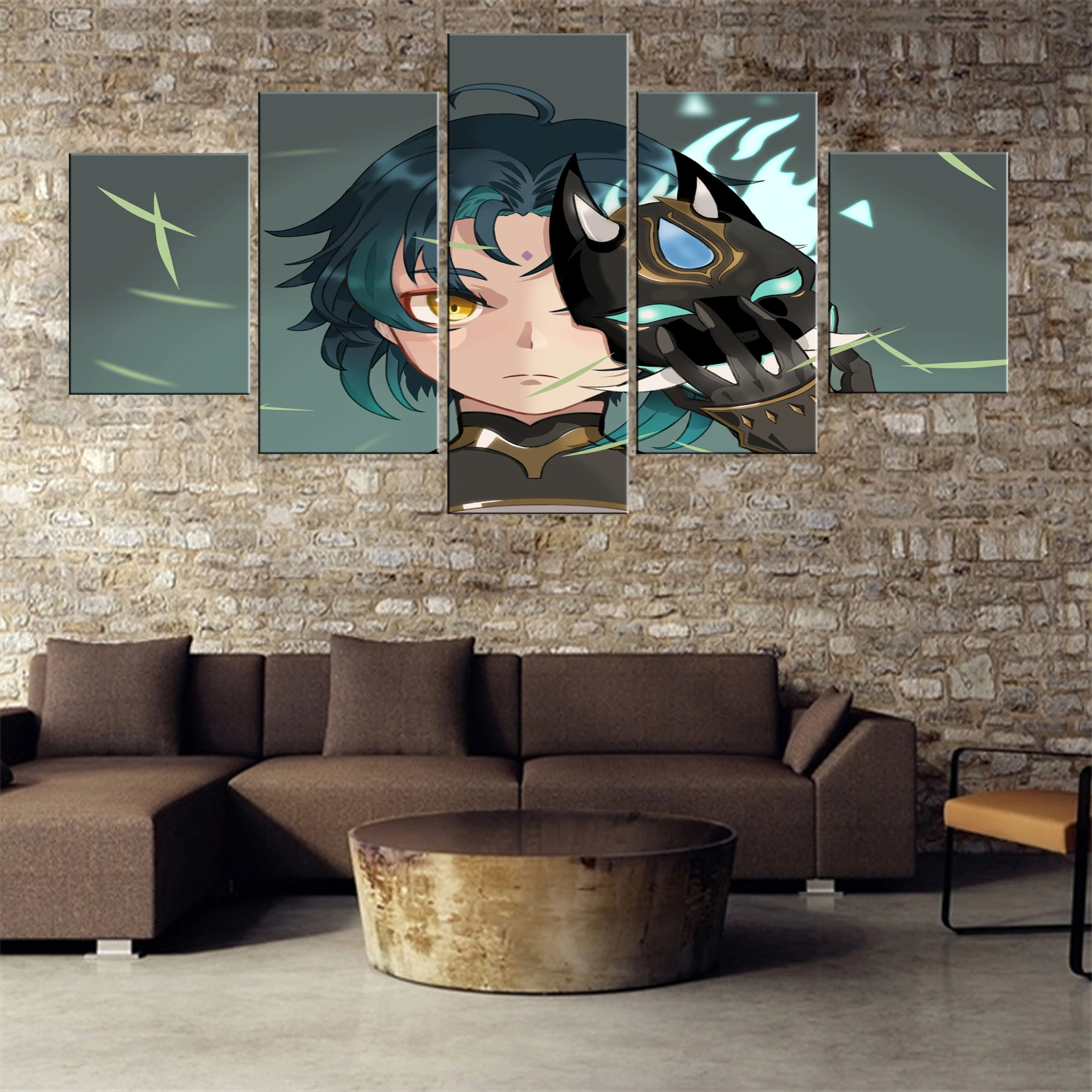 

Genshin Impact Game 5 Pieces Canvas Paintings Modern Oil Decor Picture Wall Home Printed Framework Art Decoration
