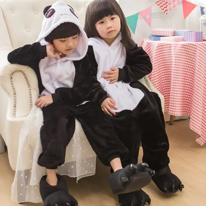 Children Pajamas Winter Sleepwear Boys Onesies Girls Pajama Set Cute Kigurumi Stitch Unicorn Skeleton Animal Kids Pyjama Pijama | Детская