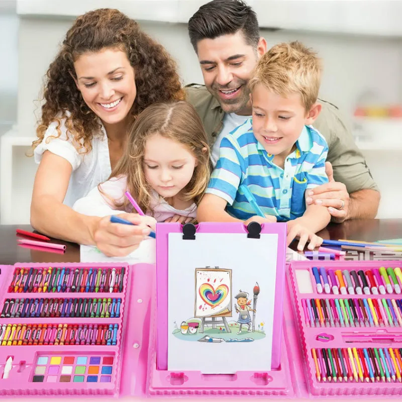 208 шт. набор кистей для рисования акварелью и маркерами детский инструменты детей