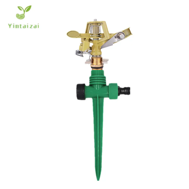 1/2“ 3/4" Zinc Alloy Impact Sprinkler Head With Plastic Stake Perfect for Watering Large Gardens Accessories | Дом и сад