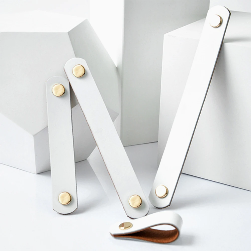 

160mm Leather Dresser Handle Wardrobe Drawer Pulls Equipment Cabinet Kitchen Handle Black Door Knobs And Handles For Furniture