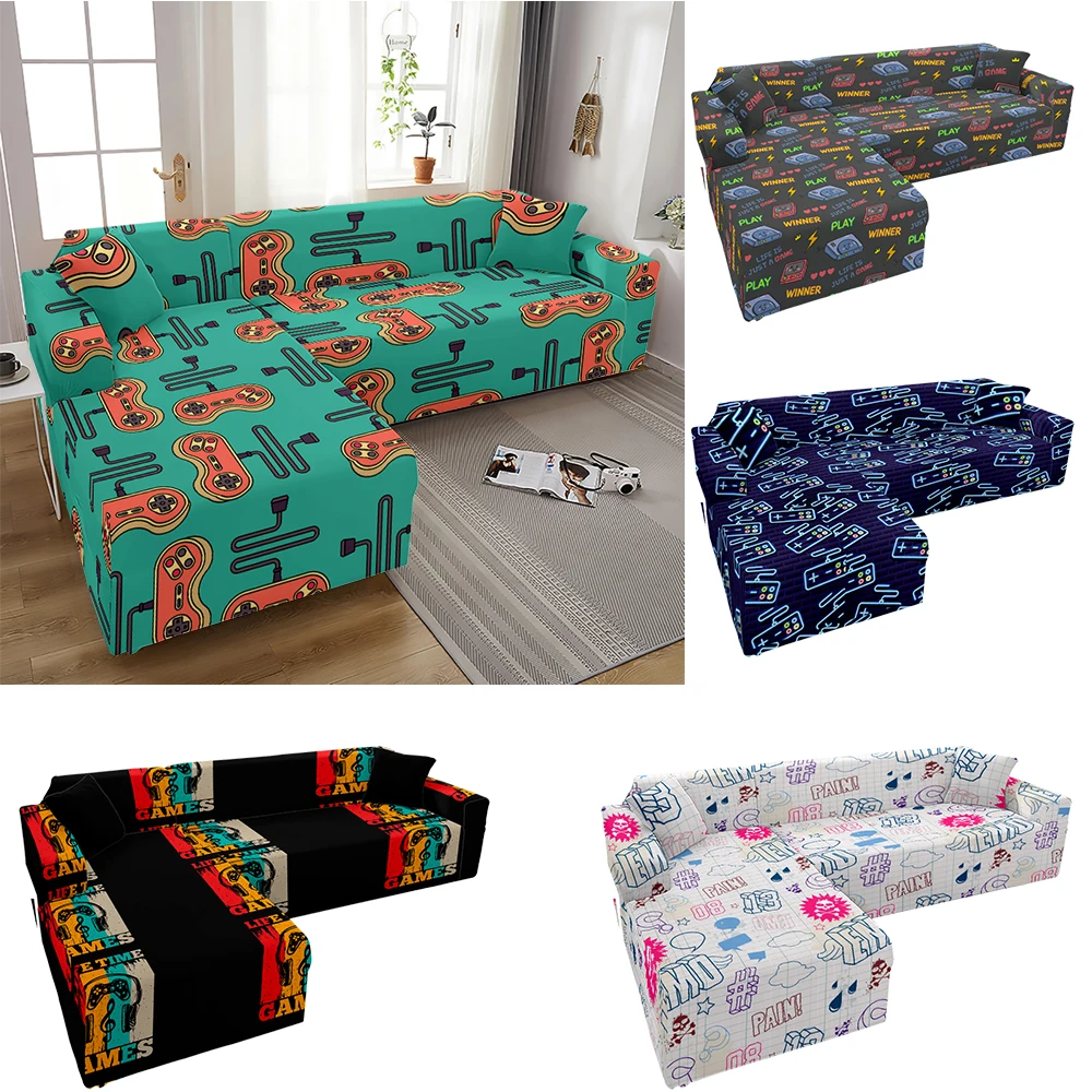 

Game Console Messy Puzzle Seat Cover Decor 1/2/3/4-Seat Sectional L-Shape Cover Sofa All-Inclusive Slip-Resistant Strech