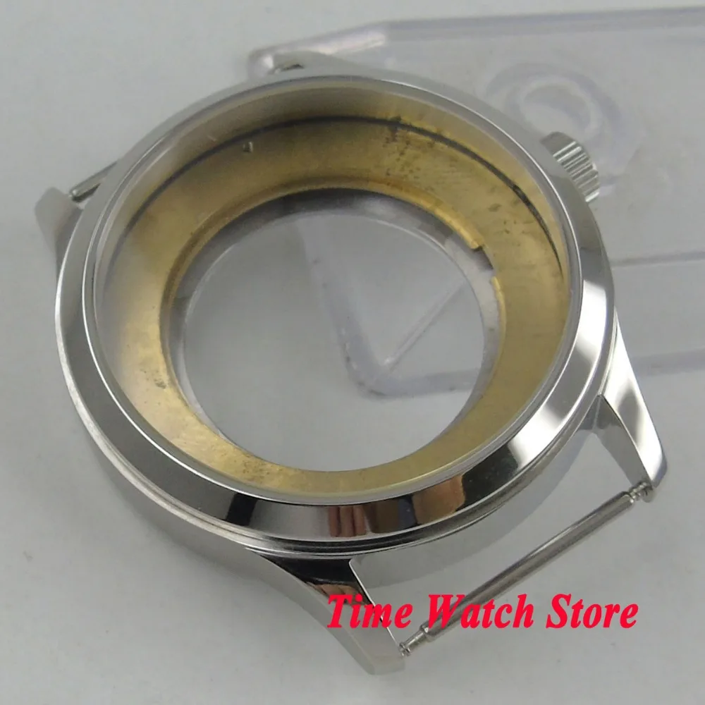 42 мм чехол для часов из полированной нержавеющей стали 316L сапфировое стекло