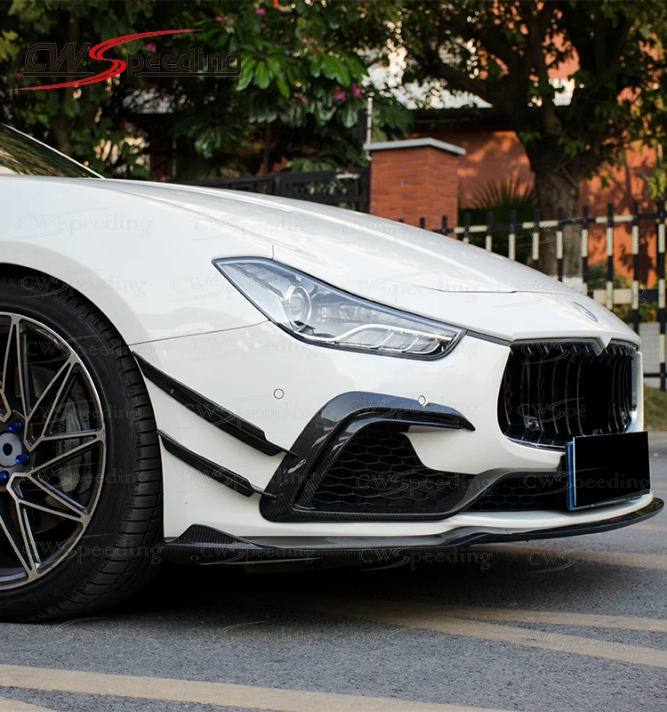 Настоящее углеродное волокно для оперения переднего бампера сплиттер 2014 2016 Maserati