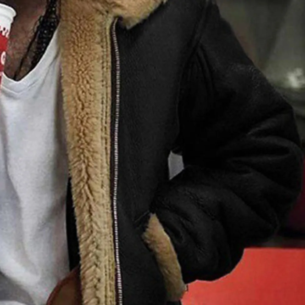 Мужская зимняя куртка из искусственной кожи на молнии | одежда