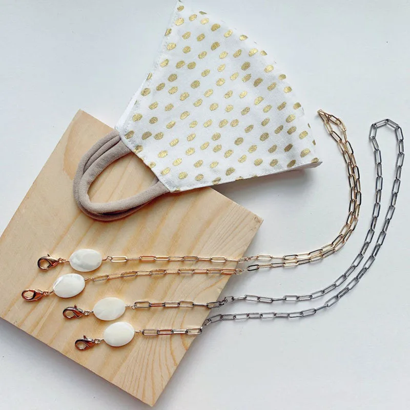 

2020 fashion new face mask lanyard shell chain detachable necklace lanyard glasses chain anti-lost necklace ladies party gift