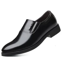 Cow Leather Elegant Mens Italian Formal Shoes Breathable Luxury Brand Male Dress Footwear Black Oxford Shoes for Men Slip-on