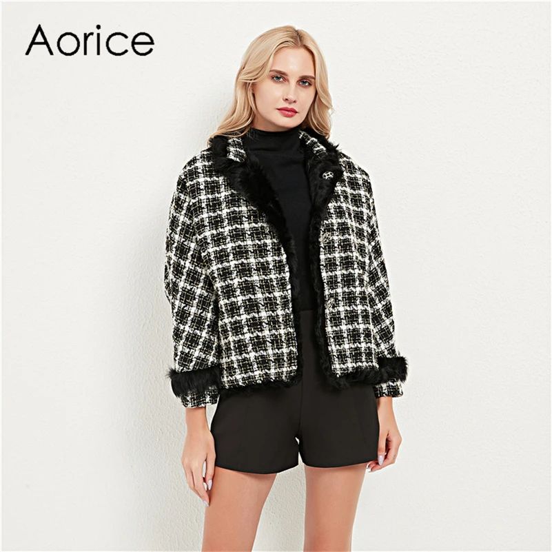 

Aorice Women Real Sheep Fur Coat Jacket 2020 Ins Hot Lady Female Girl Winter Wool Liner Coats Parka CT048