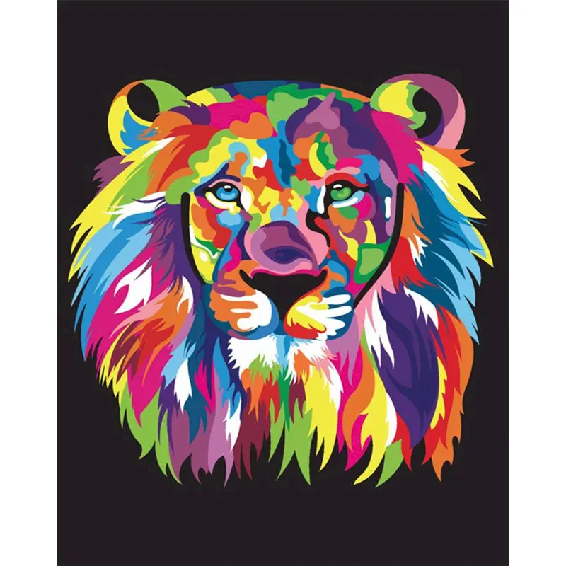 

SELILALI Paint By Numbers Kits For Adults Diy Framed 40x50cm Colorful Lion Animal Picture By Number Home Bedroom Decor Wall-art
