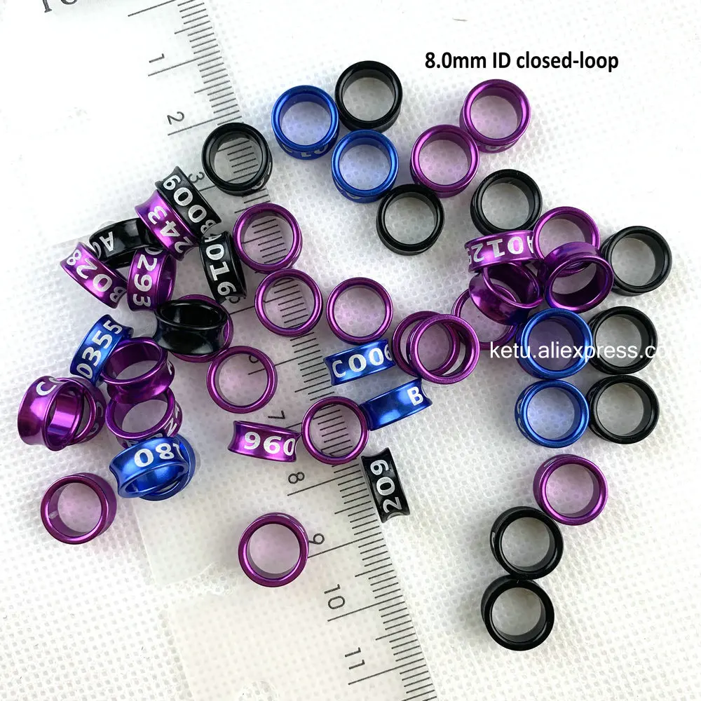 50 шт алюминиевый сплав замкнутому циклу птица ножные кольца вихруна попугай