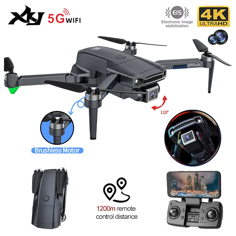 XKJ L800PRO GPS дрона с дистанционным управлением 6K Профессиональный бесщеточный