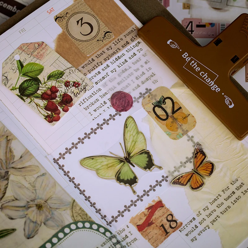 Ретро календарь с цветами наклейки индексы пуля журнал декоративные из рисовой