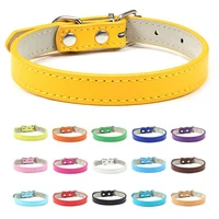 minimal pu pet cat collar durable all size walking dogs leash accessories wholesale puppy colorful anti slip puppy necklace