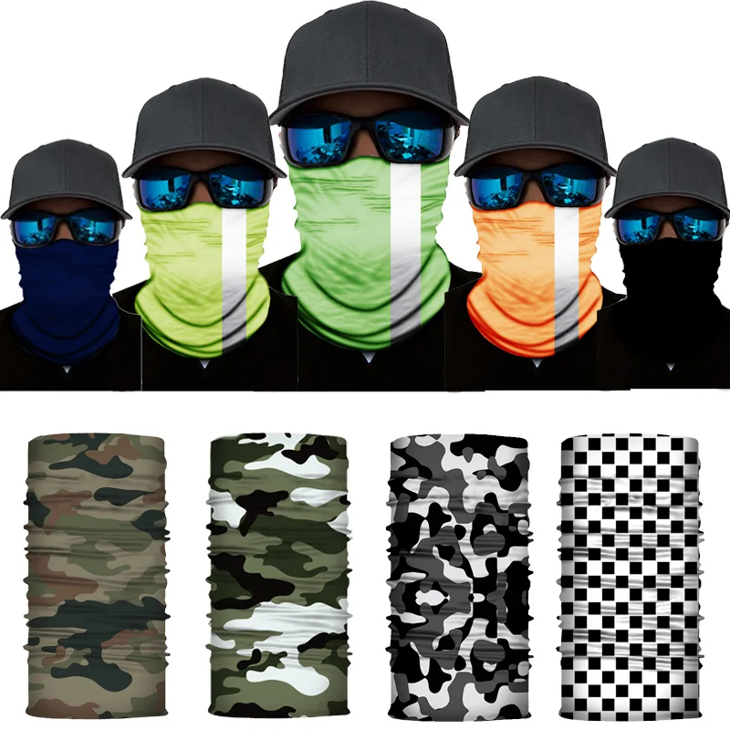 Камуфляжная маска для велосипеда однотонная Бандана с 3D принтом черепа езды на