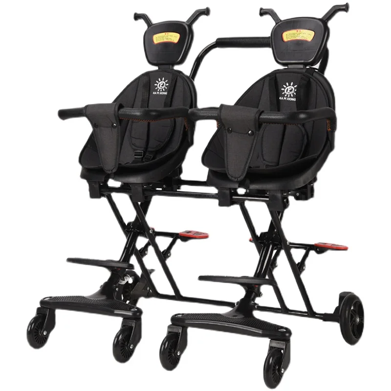

Two-way baby walker artifact twin baby stroller light folding twins sitting and lying double baby walker