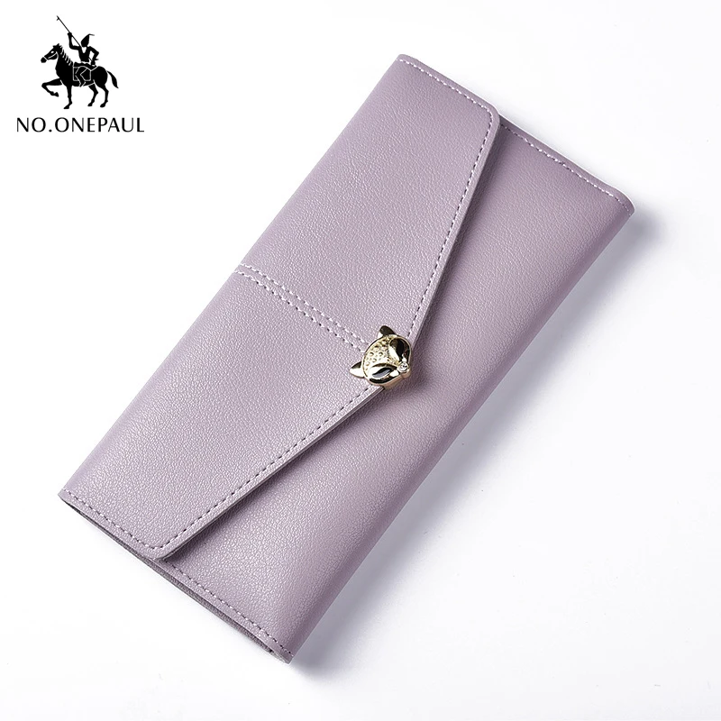 

NO.ONEPAUL NEW Ladies long wallet ultra-thin Korean version of the small fresh three-fold wallet multi-function mobile phone bag