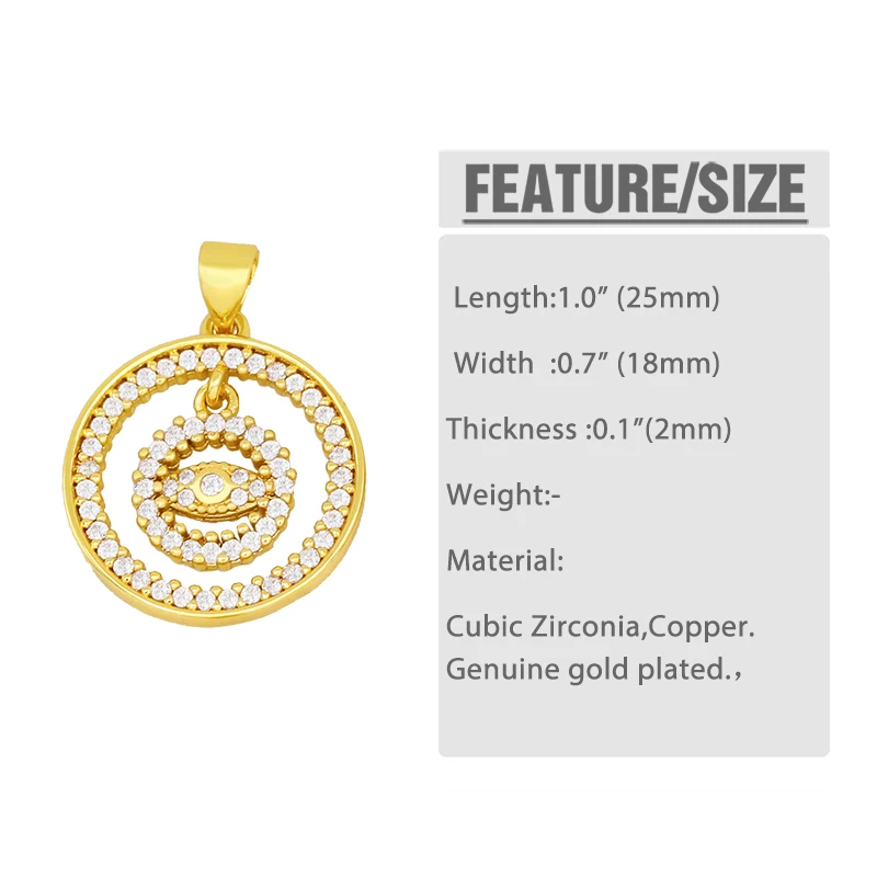 OCESRIO медные латунные CZ подвески с сглаза для изготовления ювелирных изделий