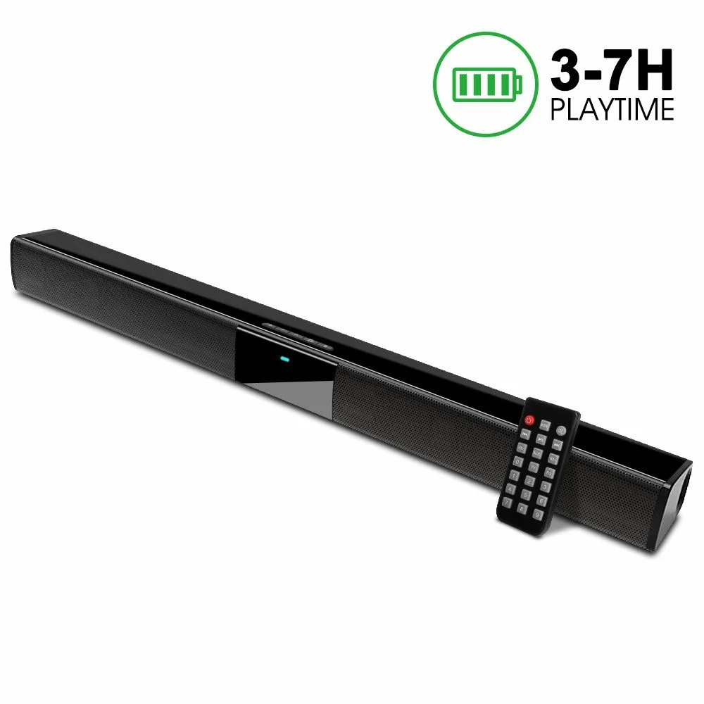 

soundbar soundbox, speakers with TV rod, wireless bluetooth and 2.0 channels, with subwoofer and built-in batteries