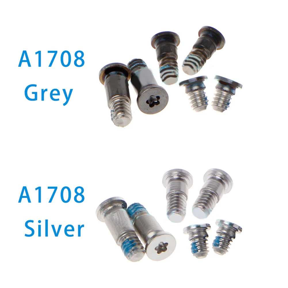 

6pcs 13 "15" A1706 A1707 A1708 Late 2016 2017 Silver /Gray Bottom Shell Back Cover Nameplate Screw kit for Macbook Pro
