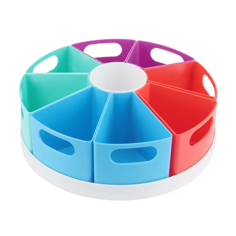 

Настольный ящик для канцелярских принадлежностей с вращением на 360 градусов, многофункциональная фотография, съемная коробка для хранения ...