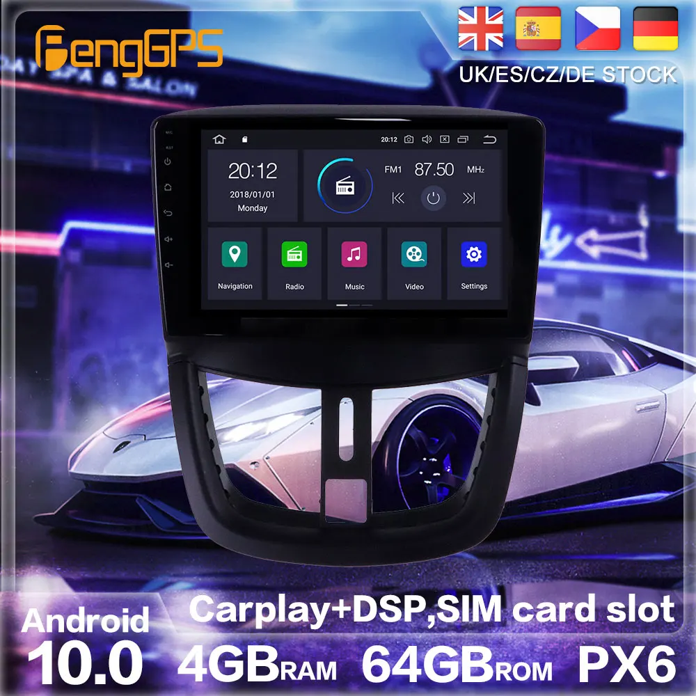 Android 10 0 PX6 Радио стерео для Peugeot 207 2006 2007 2015 GPS навигации автомобиля DVD плеер
