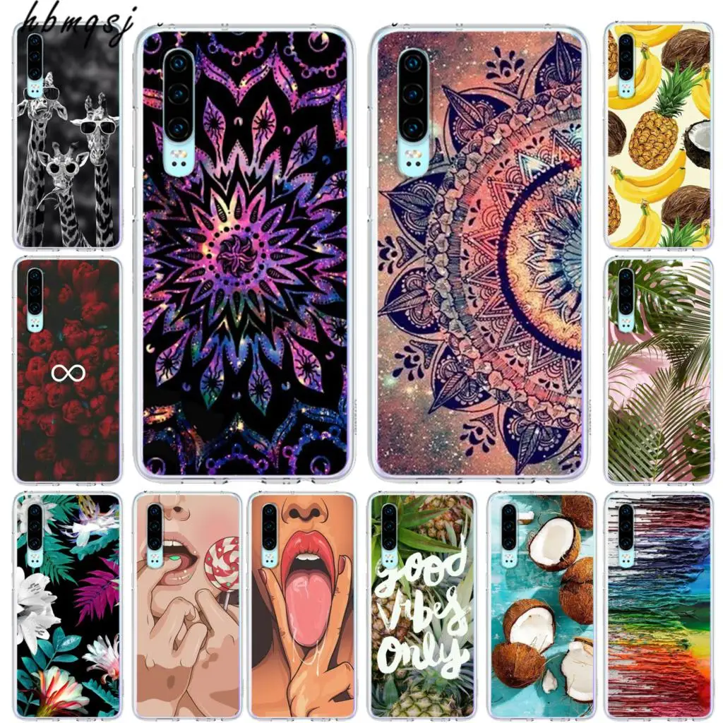 Cartoon for huawei p30 lite pro case silicone soft fashion pop mandala pineapple cute original coque phone back cover |
