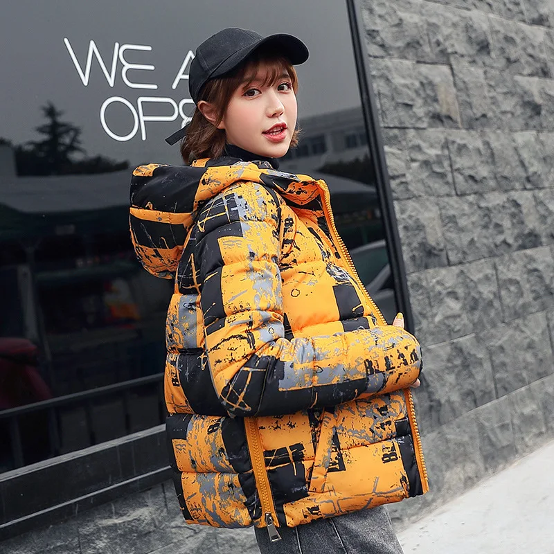 Повседневные теплые модные женские короткие зимние пальто и куртки Лоскутная