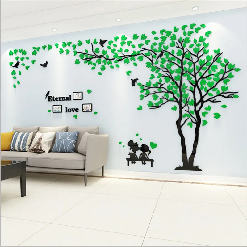 3D акриловая Наклейка на стену в виде дерева искусство сделай сам фон для