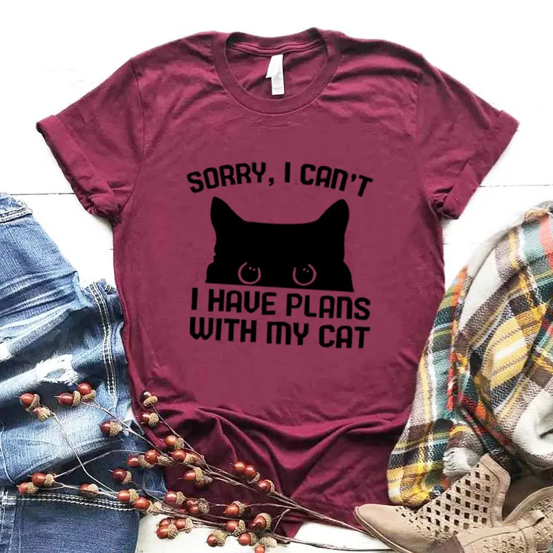 Извините я не могу задумать что мой кот женские футболки с коротким рукавом топы