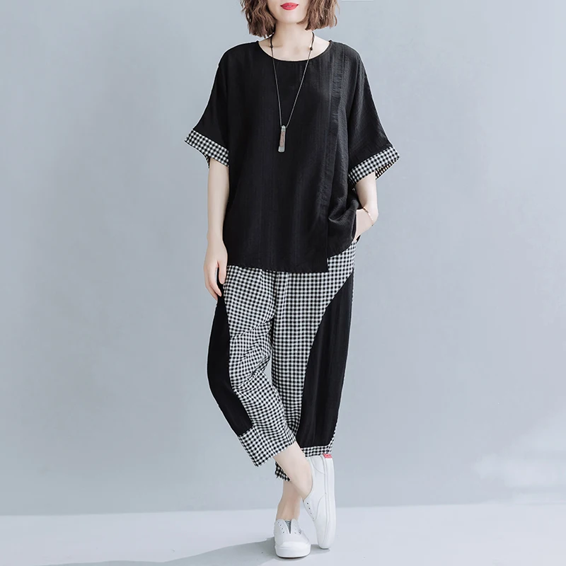 Костюм спортивный Max LuLu Женский Повседневный в клетку Модный корейский комплект