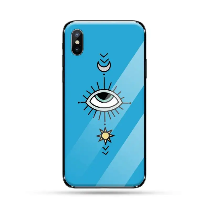 

Lucky Eye Blue Evil Eye Print luxury Anti-fall Phone Case funda Tempered glass For iphone 5C 6 6S 7 8 plus X XS XR 11 PRO MAX
