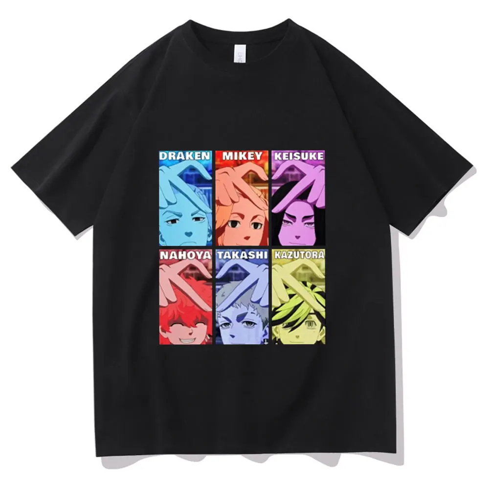 

Tokyo Revengers T-shirt Tokyo Manji Gang Mikey Draken Keisuke Baji Takashi Kazutora Nahoya Anime Tshirt Men Women Plus Size Tee