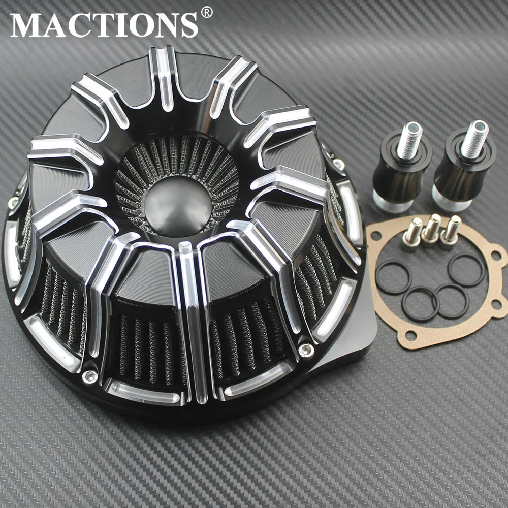 Мотоцикл черный воздушный фильтр воздухоочиститель Впускной CNC алюминий для Harley