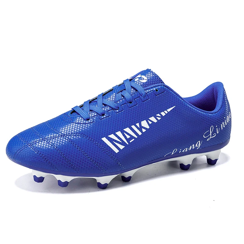 Hot Blue Printed Soccer Boots Outdoor Lightweight Men Sports Shoes for Football Men Non-slip Unisex Training Football Shoes Men