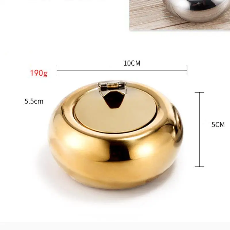 Круглая пепельница из нержавеющей стали с логотипом на заказ в европейском стиле