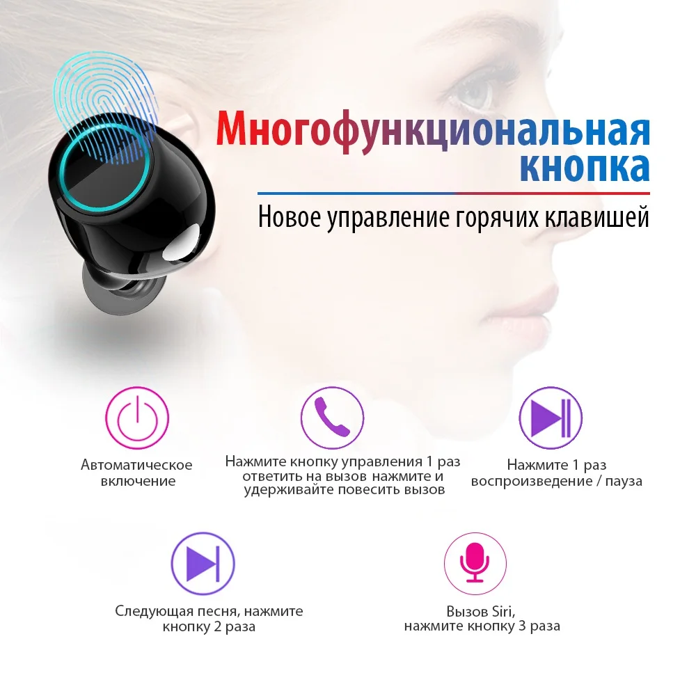 TOMKAS Bluetooth наушники TWS наушники беспроводные Bluetooth наушники стерео гарнитура Bluetooth наушники с микрофоном и зарядным устройством