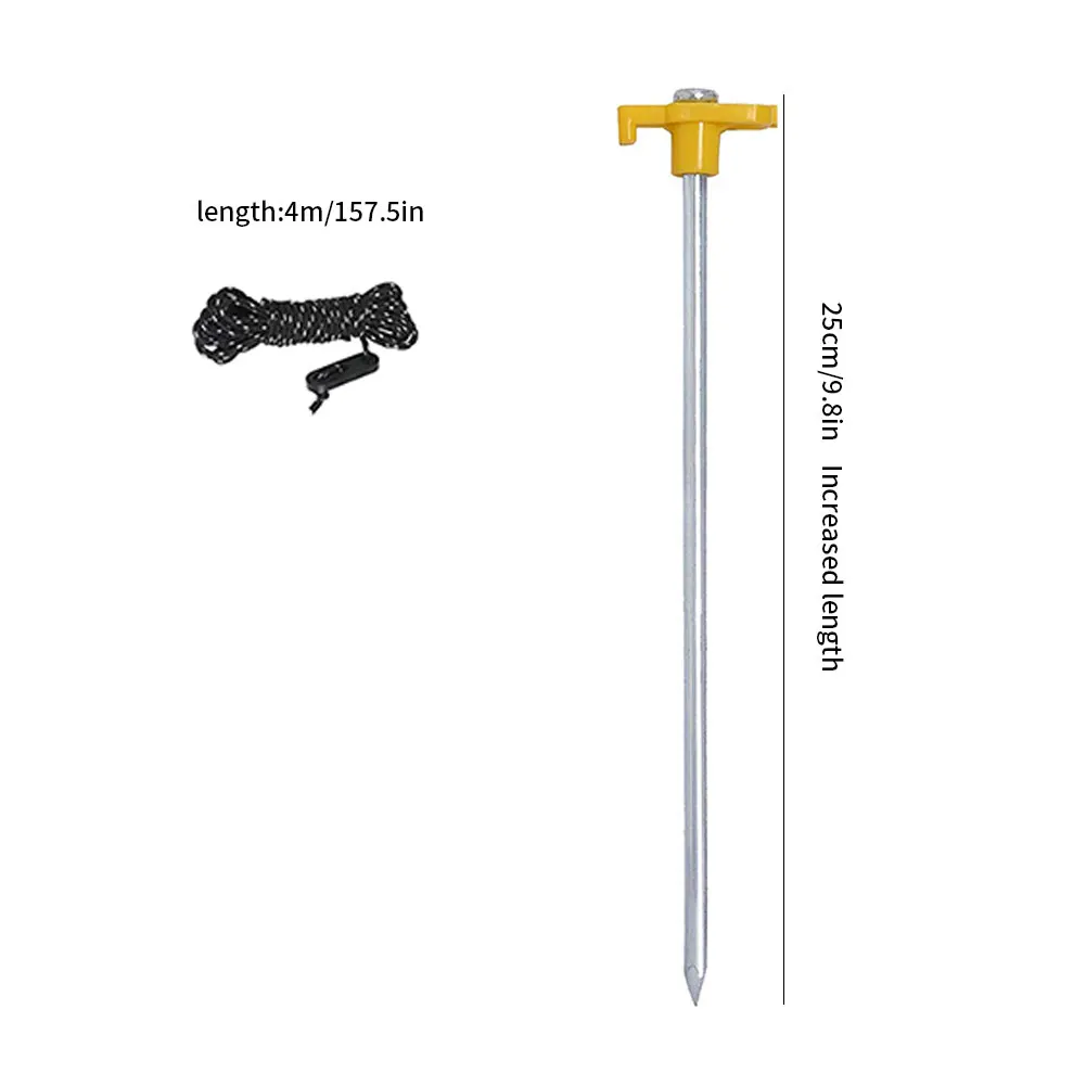 

10PCS 25cm Durable Steel Tent Pegs Nails With Rope Stake Camping Hiking Equipment Outdoor Traveling Tent Sand Ground Accessories