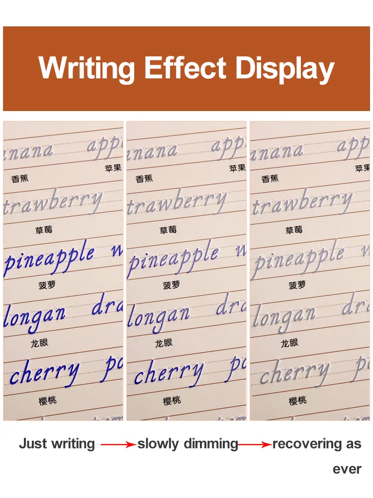 

Liu Pin Tang 3pcs Italian Style English Groove Calligraphy Copybook Adults Art Writing Books Reusable Erasable Pen Learn Words