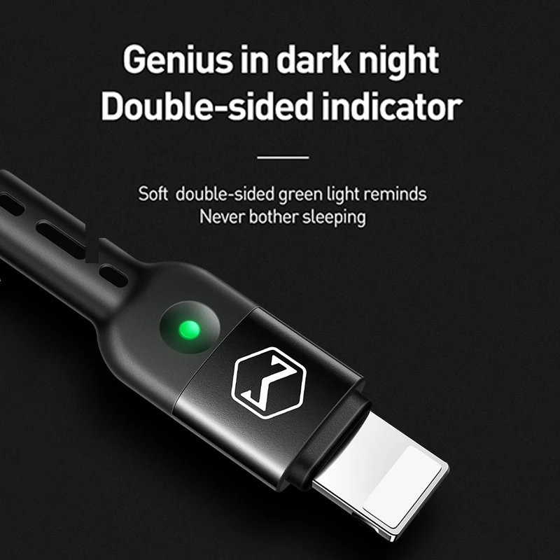 mcdodo usb cable spring extension landline charger cord for iphone 13 12 11 pro xs max xr x 8 fast charge pd phone led data wire free global shipping